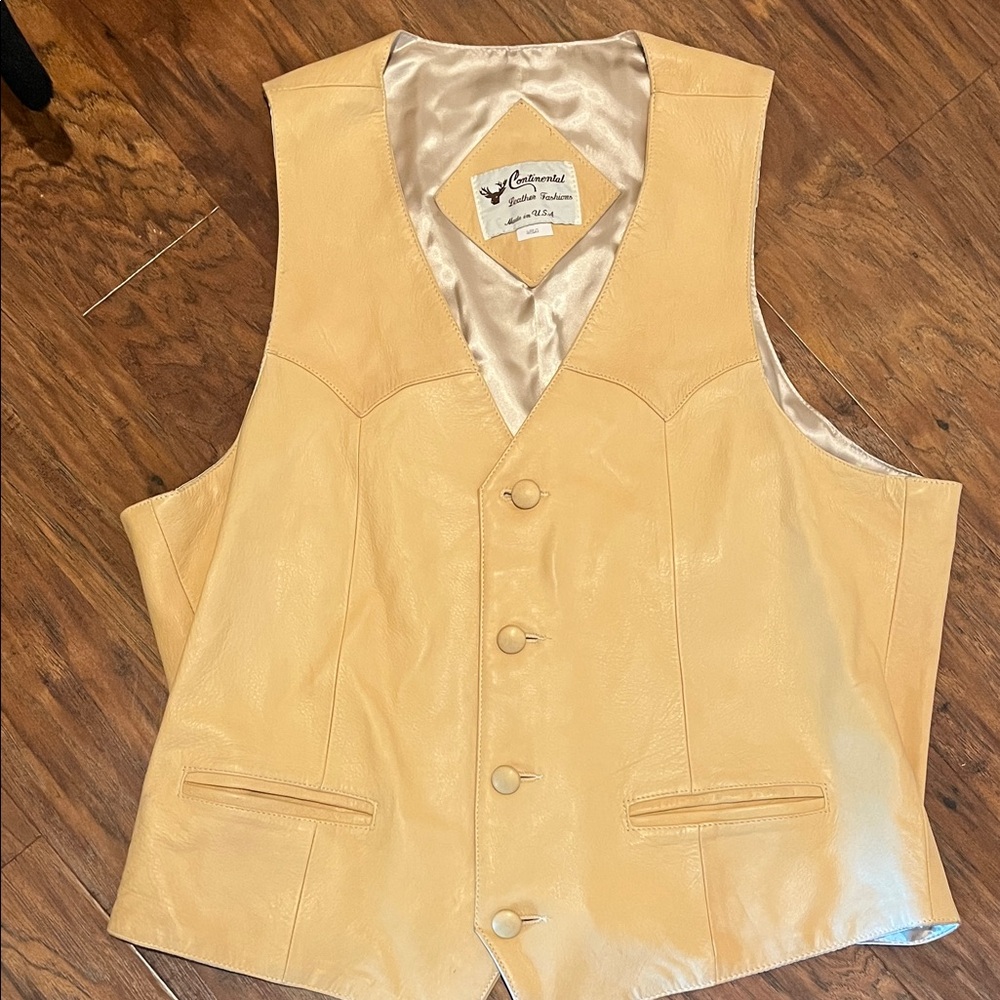 Vintage Yellow Leather Vest